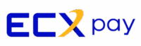 Logotipo da ECX Pay em azul e um X amarelo estilizada